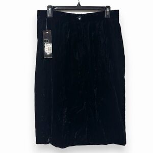 NWT Vintage 90s Fritzi Black Velvet Pencil Skirt Womens Sz Medium Party Classic